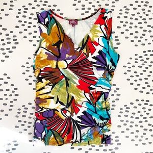 Salaam Abstract Floral Ruched Tank